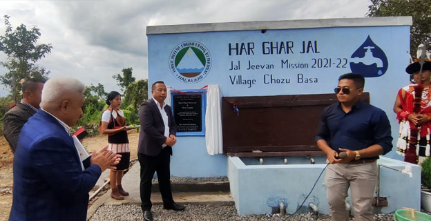 Kudecho Khamo inaugurates water supply project at Chozu Basa Village