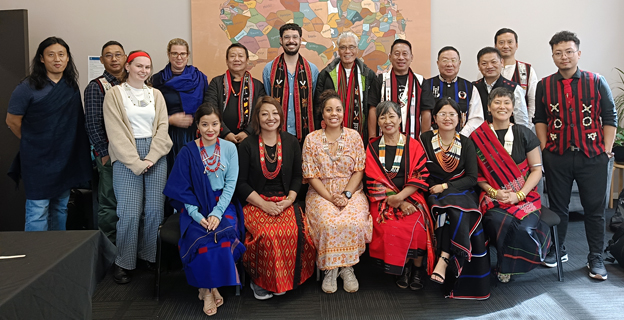 FNR and RRaD members with colleagues at Murrup Barak, University of Melbourne and Pitt Rivers Museum come together for a photograph after engaging in an Indigenous storytelling session. 