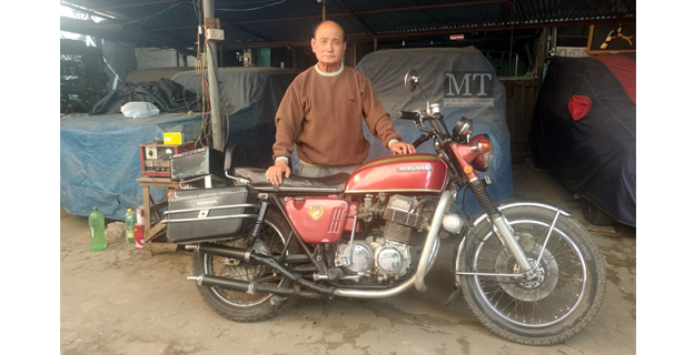 M Supong Longkumer with his HONDA CB750 superbike