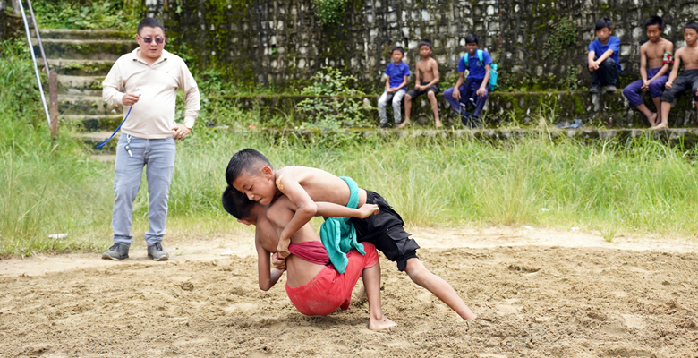 Nagaland observes Day 4 of Shiksha Saptah wrestling