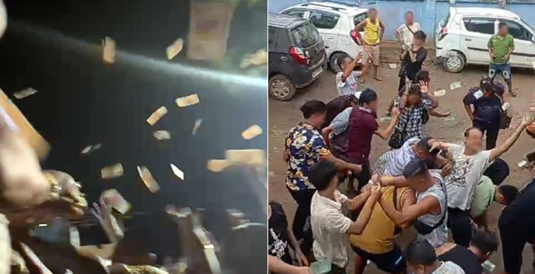 Video shows supporters showering money after local elections