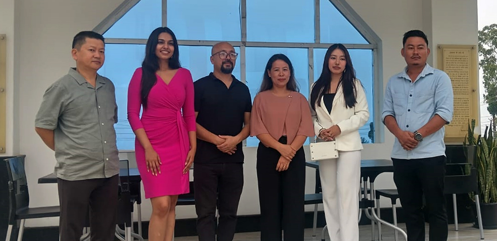 Special guests Chanchui Khayi, Femina Miss India Manipur 2024, and Akshatha Das, Femina Miss India Kerala 2024, with fellow judges and officials of Miss Mokokchung 2025 on July 21.