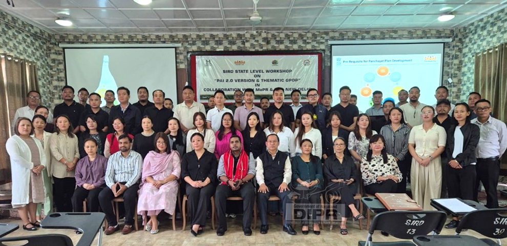 Commissioner & Secretary, RD & SIRD, Thavaseelan K, IAS, Director SIRD, Vesato with SIRD officials and participants during a Two-Day Workshop on PAI 2.0 Version & Thematic GPDP at SIRD, Kohima on 17th July 2025.(DIPR)
