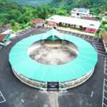 An aerial view of the newly inaugurated T Sentichuba Amphitheatre in Mongsenyimti village, Mokokchung.