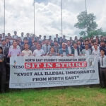 NSF–NESO sit-in protest against illegal immigration at Naga Solidarity Park, Kohima, on August 18. (Photo: Akashvani News Kohima)
