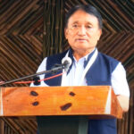 Nagaland Minister Metsubo Jamir addressing the 31st General Conference of the Naga Students’ Federation at Tseminyu on Thursday, August 28.