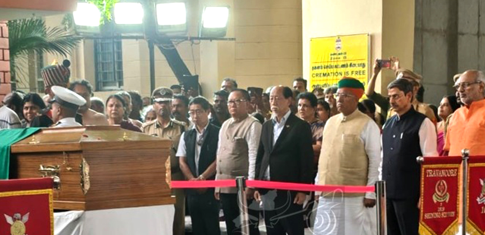 The funeral service of Nagaland Governor La Ganesan held with full state honours on 16th August 2025 in Chennai. (DIPR)