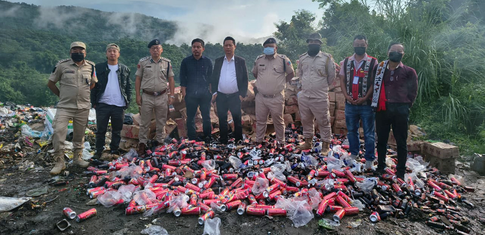 683 cases of seized liquor destroyed in Mokokchung