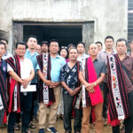 Members of Chungtia Village Council and Chungtia Students’ Union in front of the under-construction AYUSH Hospital at Sabangya, Mokokchung, during a verification visit on Monday, September 1.