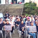 Members of the Nagaland RMSA Teachers’ Association-2016 staging an indefinite sit-in protest outside the Directorate of School Education in Kohima on September 8. (Photo: Special arrangement)
