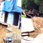 House dragged down by landslip at Aongza Ward, Mokokchung