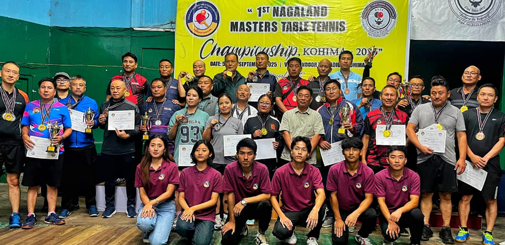 Kohima District wins 1st Nagaland Masters Table Tennis Championship