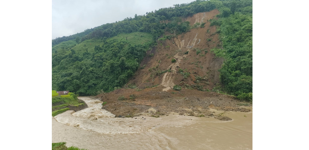 MAJOR LANDSLIDES AT RUZAZHO BLOCK RIVER AND DEMAGED PADDY FIELDS