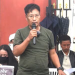 Social activist GB Kahuto Chishi addresses protesting Nagaland RMSA 2016 batch teachers during their seventh day of demonstrations in Kohima on Tuesday, 16 March.