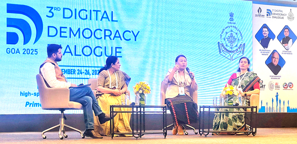 Phangnon Konyak speaks on women-led development at Digital Democracy Dialogue in Goa