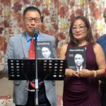 Rev Dr L. Kari Longchar and writer Tiala Imchen with family members during the book launch of the biography of N. Bendang Ao held on September 13, 2025.