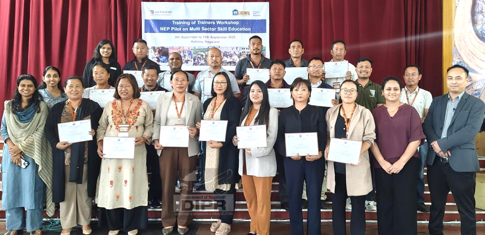 Officials and participants during the one-day Training of Trainers workshop for school heads and headmasters conducted at St Paul School, Phesama, Kohima, on 8th September 2025. (DIPR)
