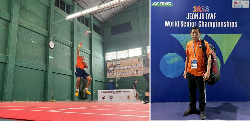 At 80 years of age, Bendang Jamir can still execute a ‘flying smash’ with his fitness and agility. He will represent India during the upcoming Badminton World Senior Championship, Thailand to be held on 7-14 September 2025.
