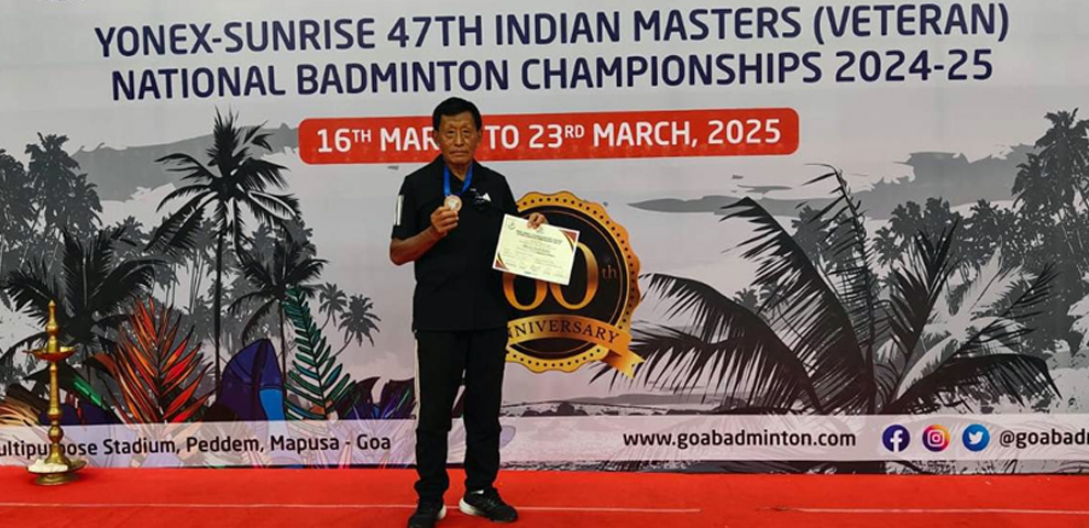 Adding to his medal tally at the 2025 Indian Masters Veteran Badminton Championship, Bendang Jamir says that ‘health is the biggest prize’.
