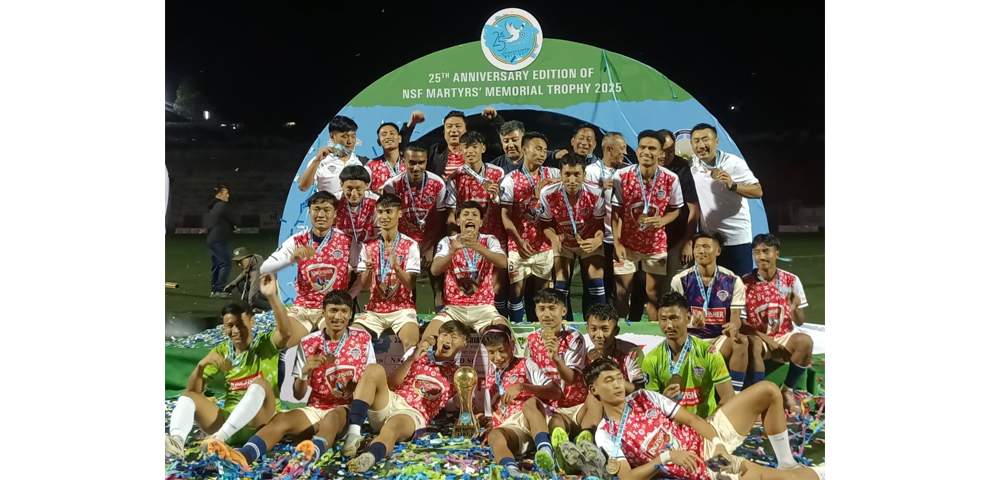 Nagaland United SC lift the 25th NSF Martyrs’ Memorial Trophy after dominant 3–1 win against Chedema