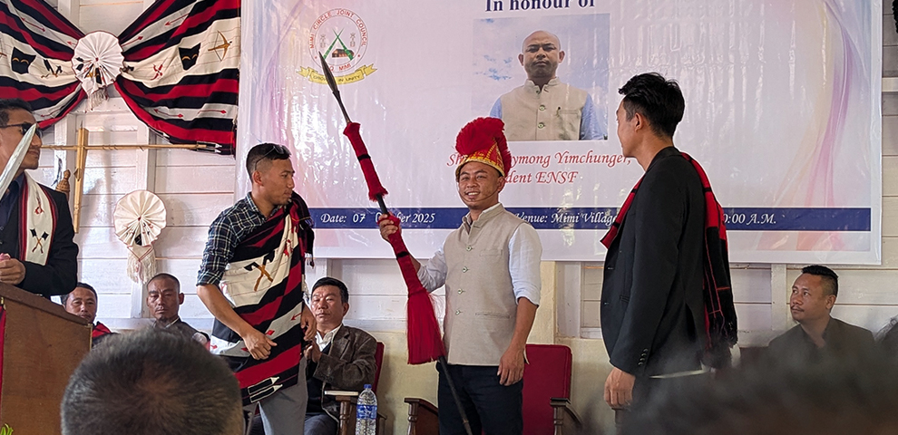 Nuheymong Yimchunger felicitated as first Yimkhiung ENSF President