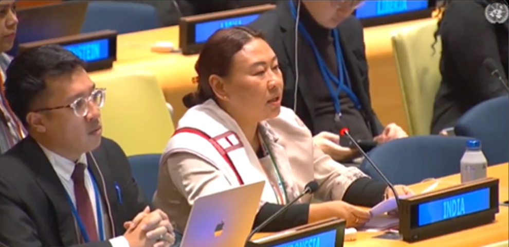 Phangnon Konyak delivers India’s statement at UN Sixth Committee on Crimes Against Humanity