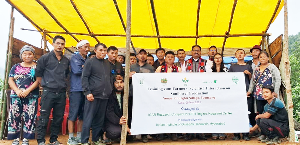 ICAR and AgriNova launch sunflower oilseed cultivation initiative in Longkhim