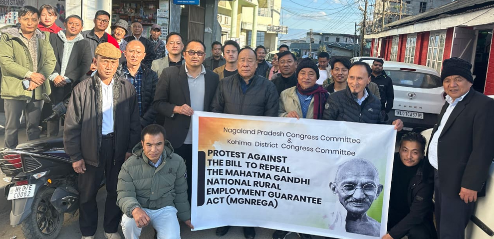 NPCC, DCCs stage protest against proposed Bill to repeal MGNREGA