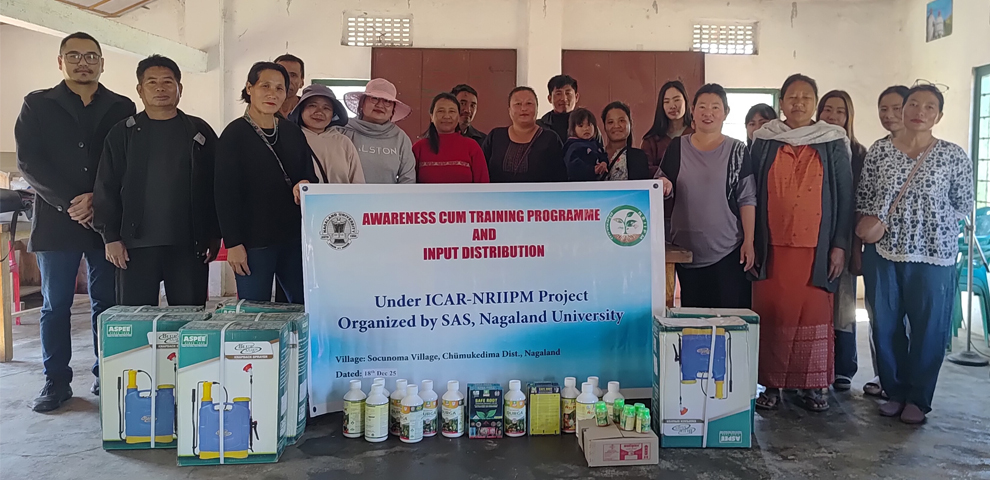 Nagaland University conducts training cum inputs distribution at Socunoma