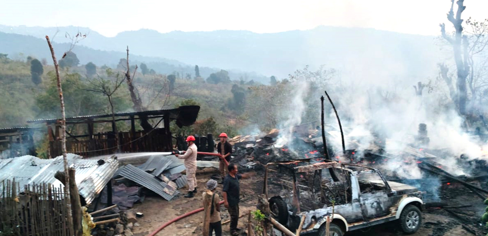 Mokokchung: Fire razes farmhouse and vehicle, owner injured