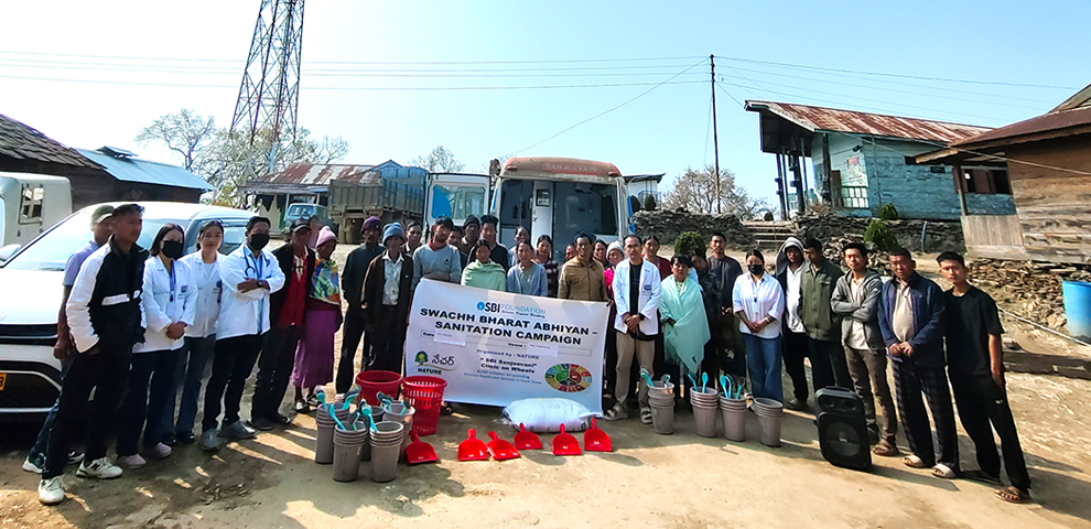 SBI Sanjeevani Clinic on Wheels conducts Sanitation and awareness drive in Pongren