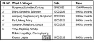 Mokokchung Municipal Council to conduct ward-wise Labour Skill Test from March 9