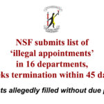 NSF submits list of ‘illegal appointments’ in 16 departments, seeks termination within 45 days