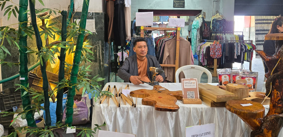 Imliakum showcases woodcraft at WEM craft bazaar in Mokokchung