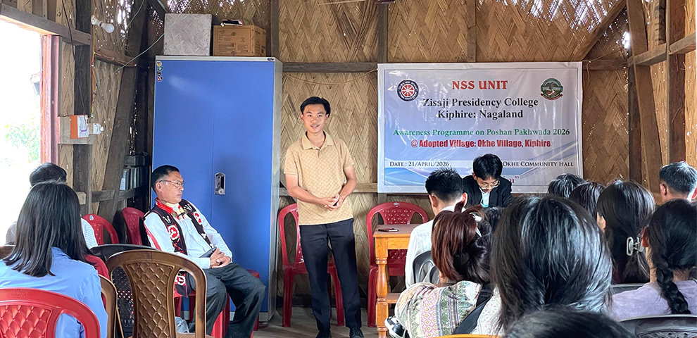 NSS volunteers of Zisaji Presidency College conduct awareness drive in Okhe