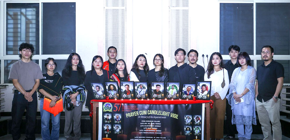 NSUB holds candlelight vigil for eight naga victims of Manipur conflict