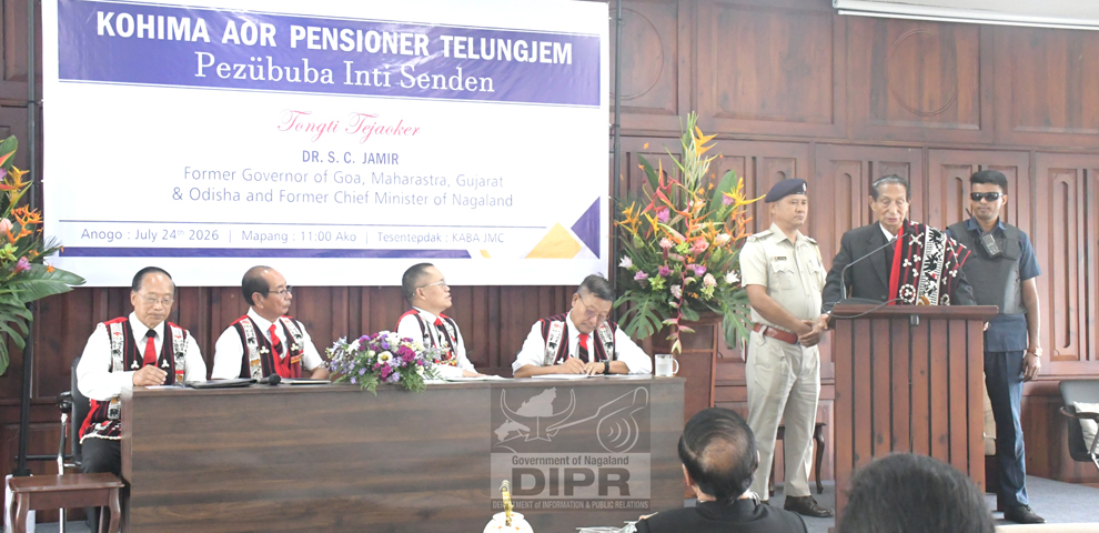 Dr SC Jamir highlights Ao community’s pioneering role, urges pensioners to contribute to Nagaland’s progress