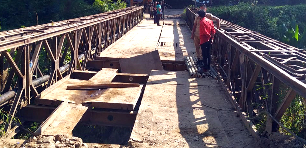 Mokokchung Heavy vehicles barred from crossing Dikhu Bailey Bridge on NH-202