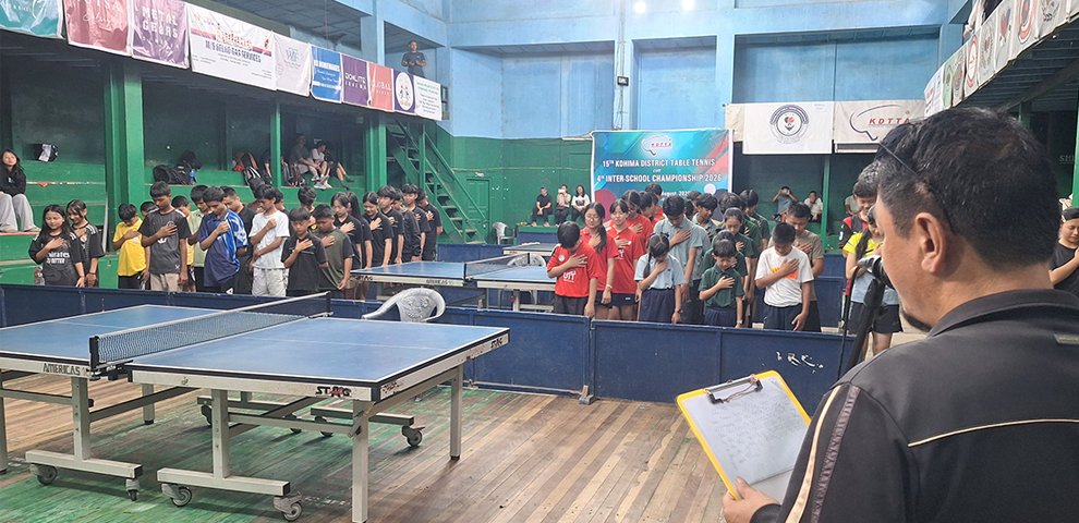 15th Kohima District Table Tennis cum 4th Inter-School Championship 2026 underway in Kohima.