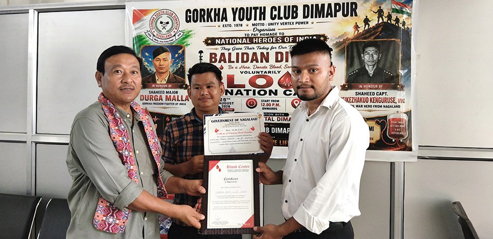 Gorkha Youth Club Dimapur marks Martyrs’ Day with blood donation camp