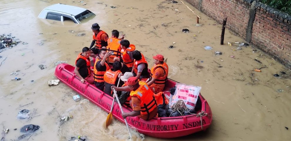 Nine rescued as heavy rain floods parts of Dimapur
