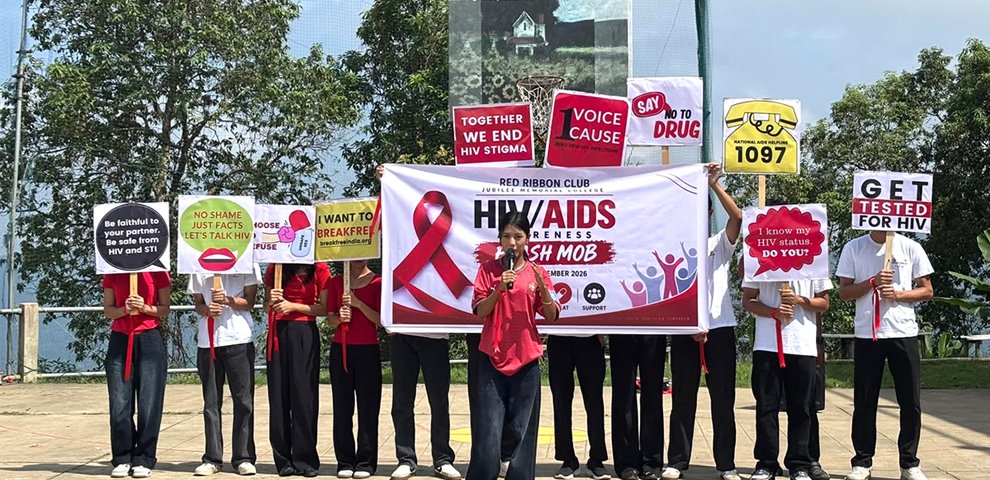 JMC students hold HIV AIDS awareness flash mob in Mokokchung