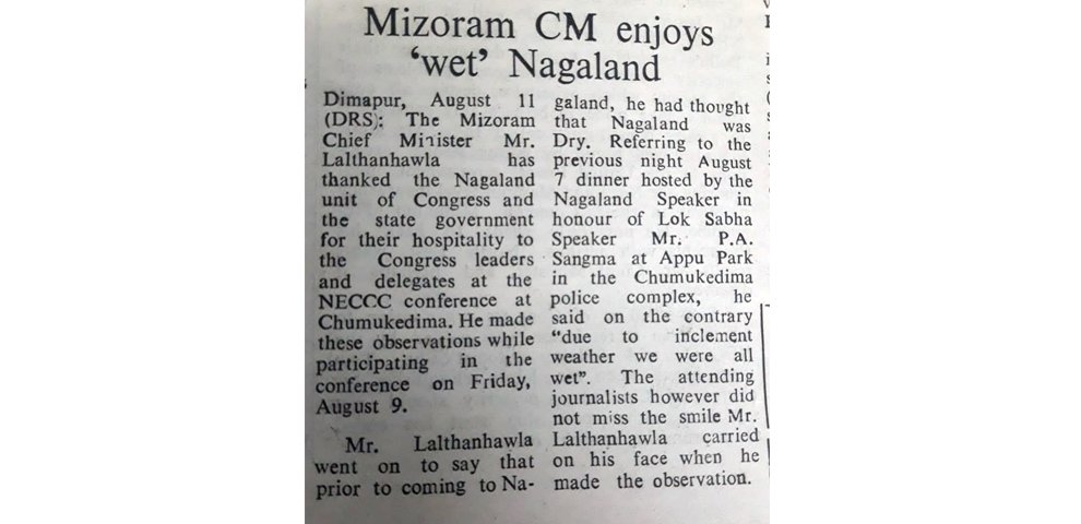 Newspaper clipping from 'Daily Review', Kohima