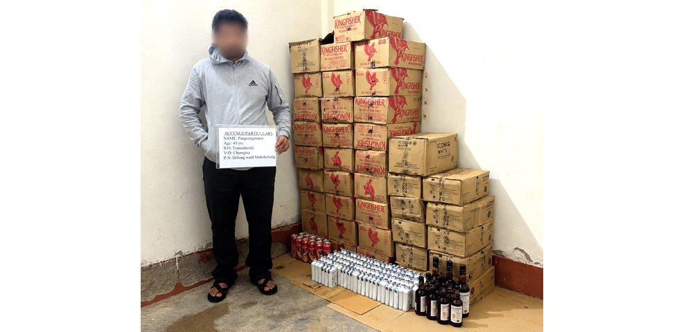 Mokokchung Police seize IMFL in Dilong Ward raid, one arrested