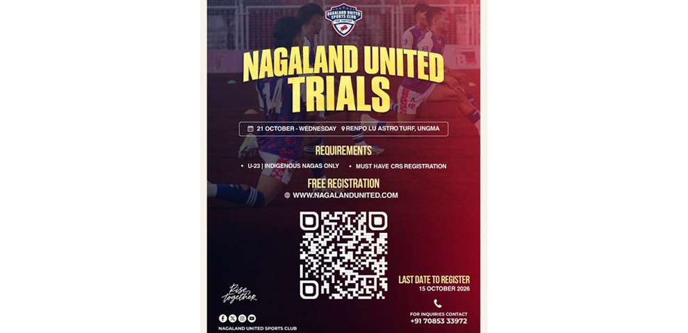 Nagaland United SC announces U-23 football trials
in Ungma