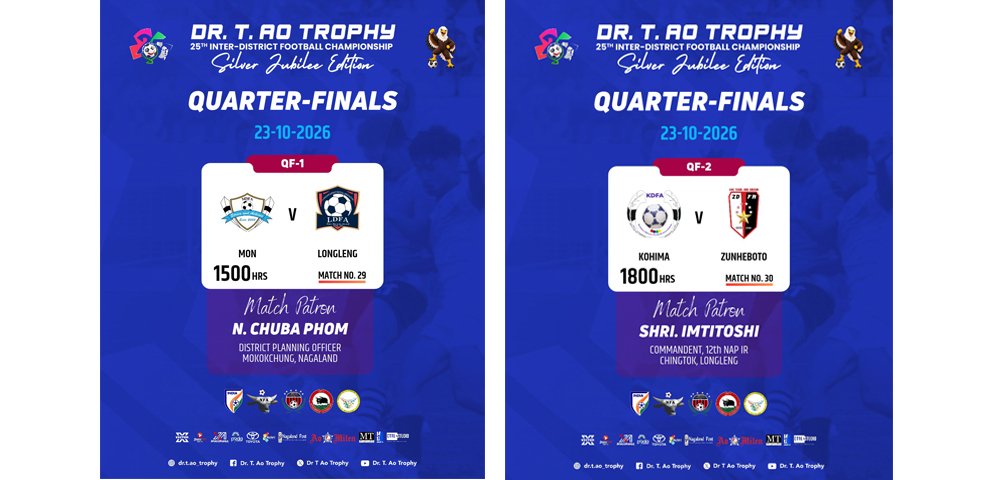 Dr T Ao Trophy group stage ends, quarter-finals begin Friday