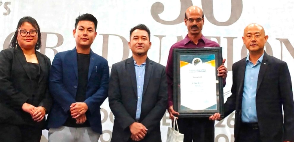 SJC alumni felicitate Dr Saju Mathew for 25 years of service